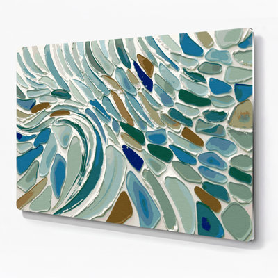 Coastal Beach Glass Collection Green Metal Wall Art