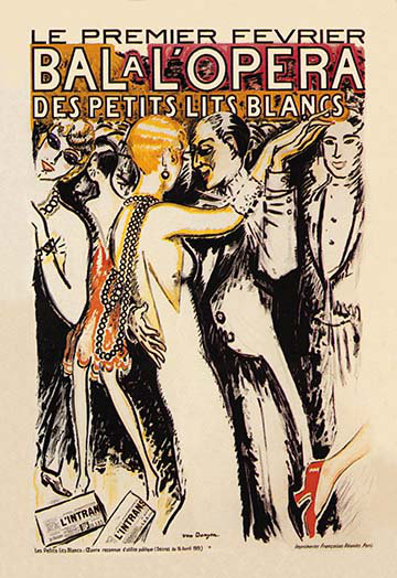 « bal a l’opera », affiche rétro, H 66 po x l 44 po x P 1,5 po