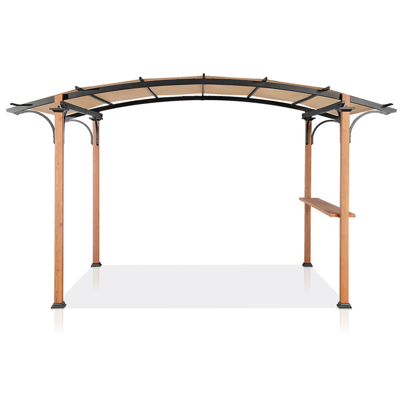Metal Pergola With Canopy, Powder Coat, 11 ft. W x 8.8 ft. D