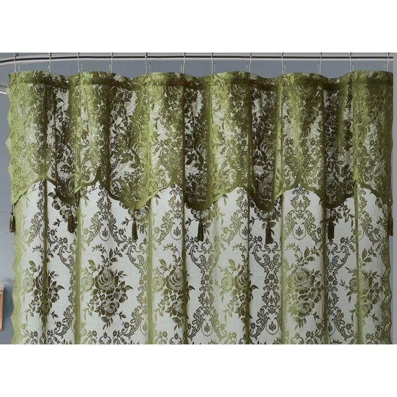 Rideau de douche Cherrilyn, H 96 po x l 72 po, Vert sauge