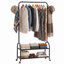 Portant à vêtements, organisateur de vêtements autoportant avec tablette inférieure et crochet latéral, support à vêtements, organisateur de vêtements portatif Cloest