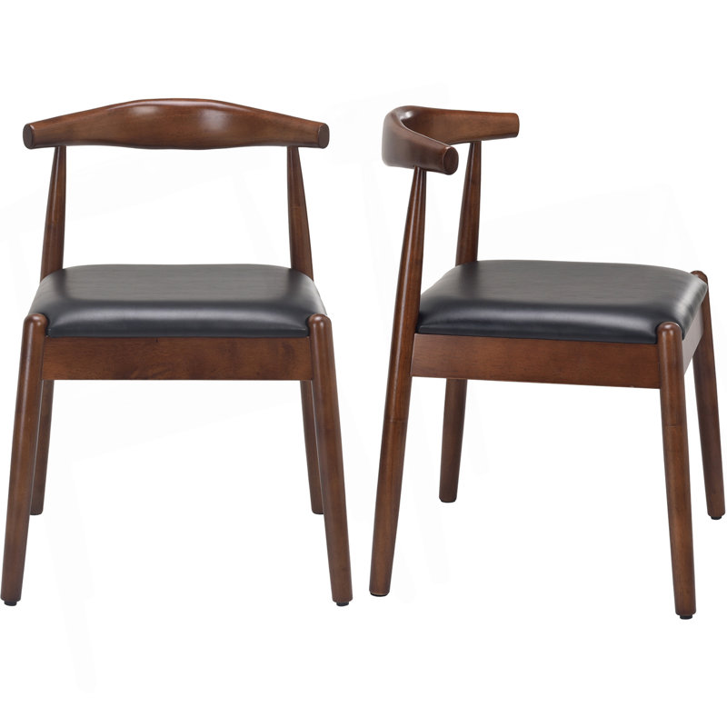 Ensemble de 2 chaises de salle à manger de style Mid-Century avec structure en chêne massif et siège tissé à la main Weave