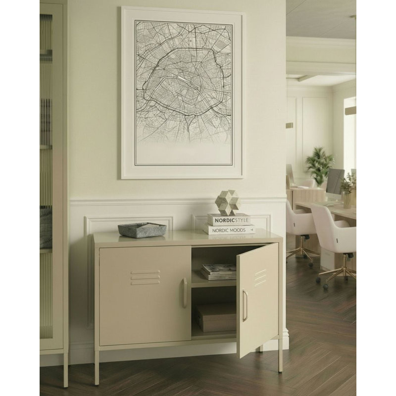 Storage Unit Metal Light Beige, Beige