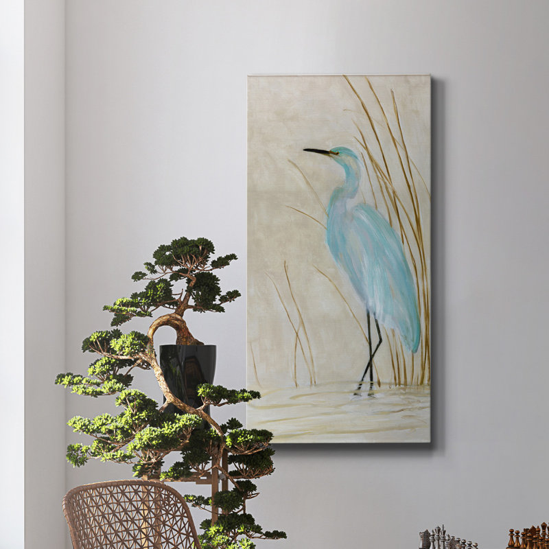 Doux aigrette II - impression sur toile tendue, H 40 po x l 20 po x P 1,5 po