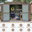 Remise à outils en métal 10 pi x 8 pi - imperméable et à double porte verrouillable pour le jardin, rangement pour la pelouse, coupe-vent, cour arrière