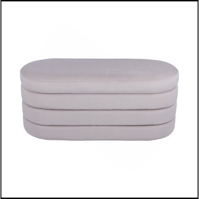 Banc avec rangement en velours taupe
