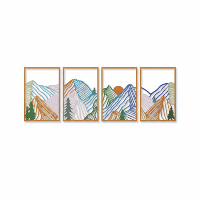 4 Piece No Frame Print