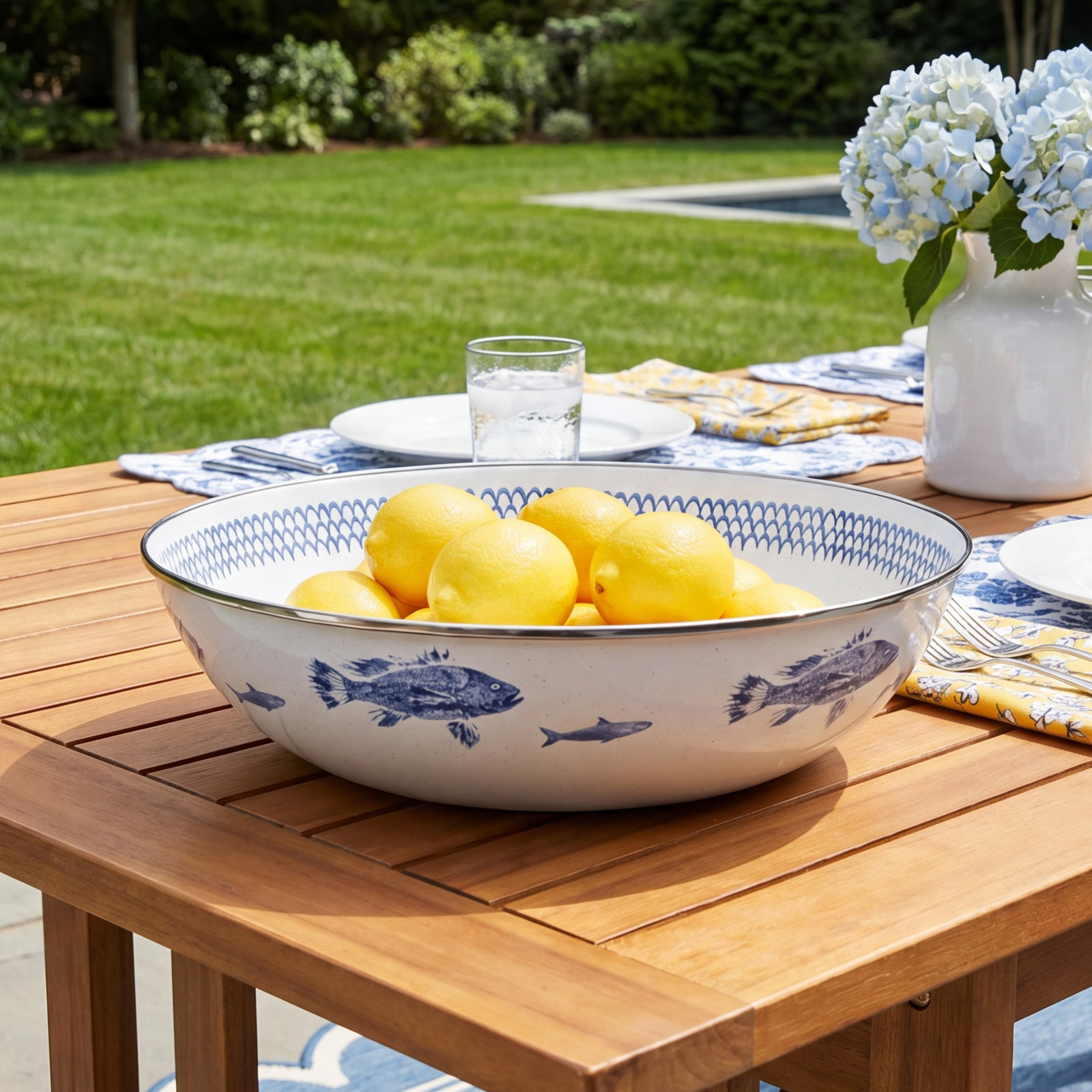 Fish Camp Enamel Serving Bowl