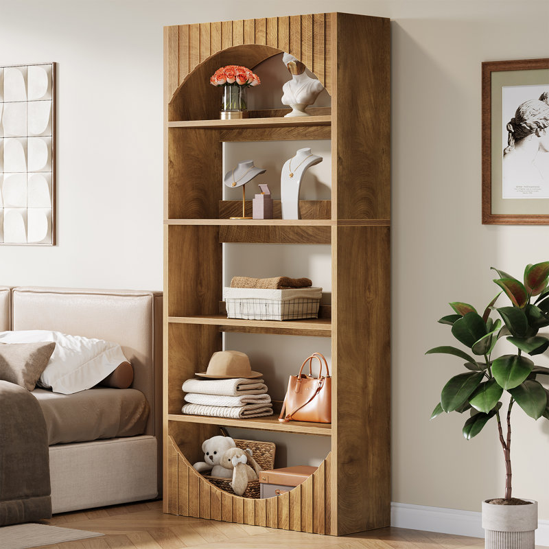 70.8-inch Tall Bookshelf, Farmhouse Style