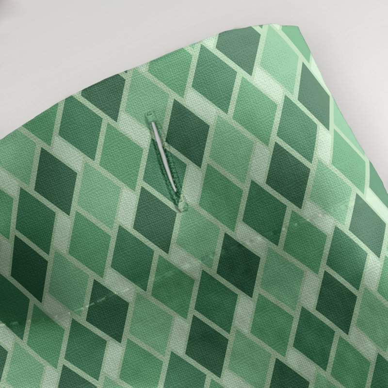 Rideau de douche simple à motif de losanges Retro, Vert