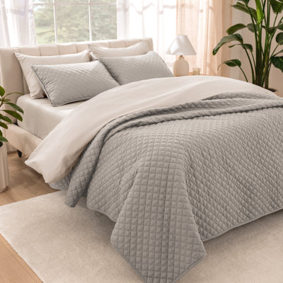 Ensemble de couvre-lit moderne et contemporain en microfibre 3 pièces 