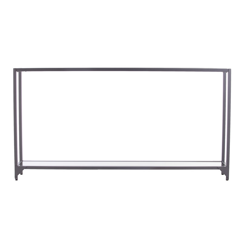 Console Charlie-Adam, Argent, 29" H x 56" W x 8" D, Clear