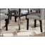 Table de salle à manger rectangulaire moderne en bois naturel avec 6 chaises en tissu gris et tablette de rangement