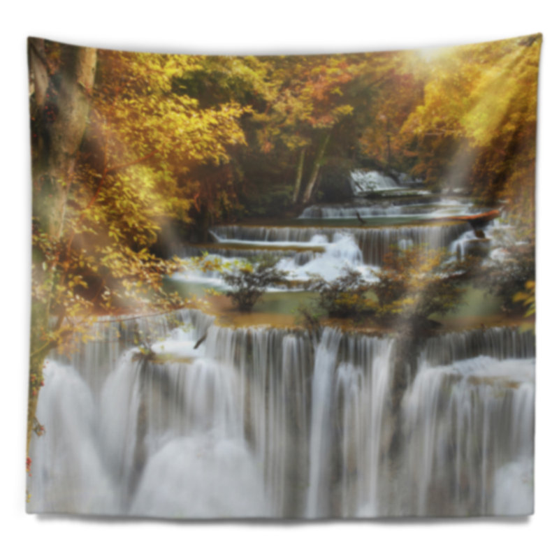Tapisserie d'automne abstrait huai mae kamin cascade, H 32 po x l 39 po