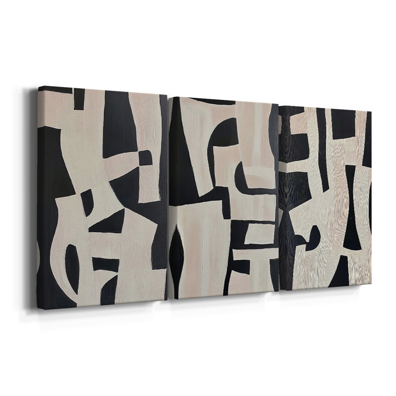 ABSTRACT Series DLxxxix - Toile tendue sur mesure - 3 pièces, H 12 po x l 24 po