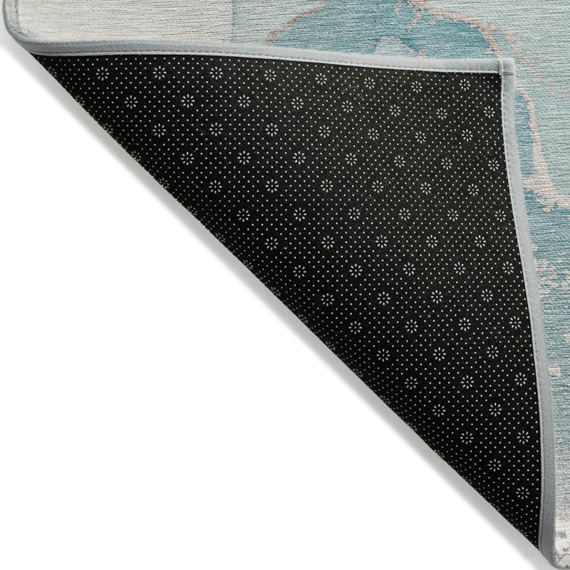 Tapis extérieur lavable antidérapant 2 pi x 3 pi bleu sarcelle