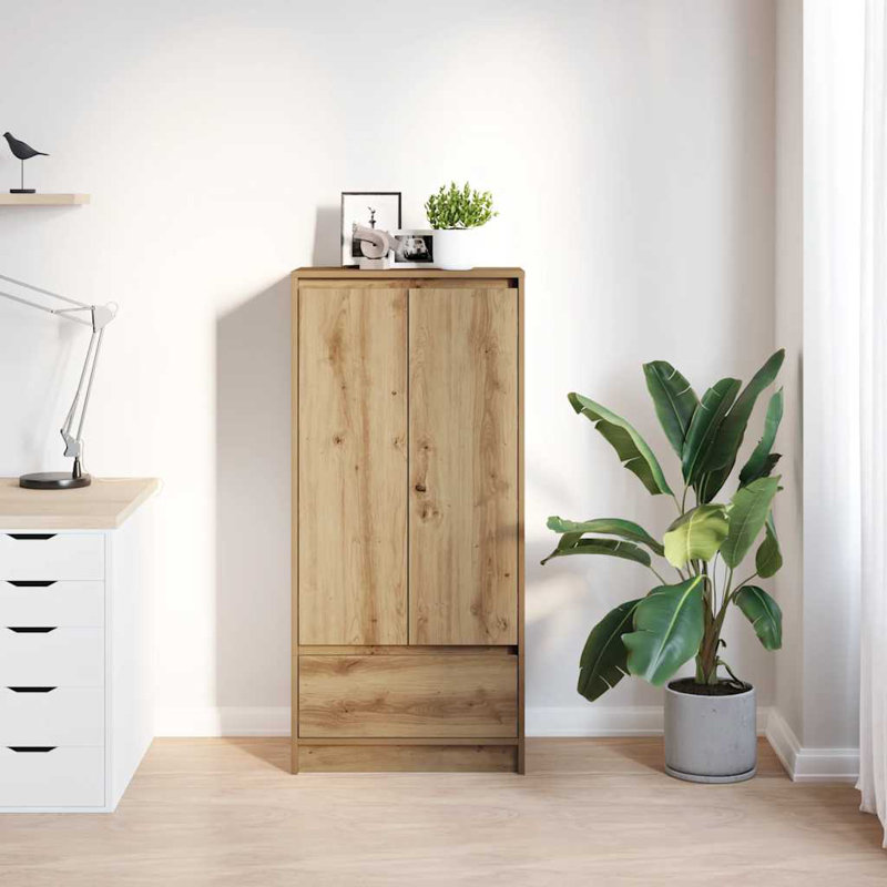Cabinet With Drawer 55.5X34x119.5 Cm Engineered Wood, Artisan Oak