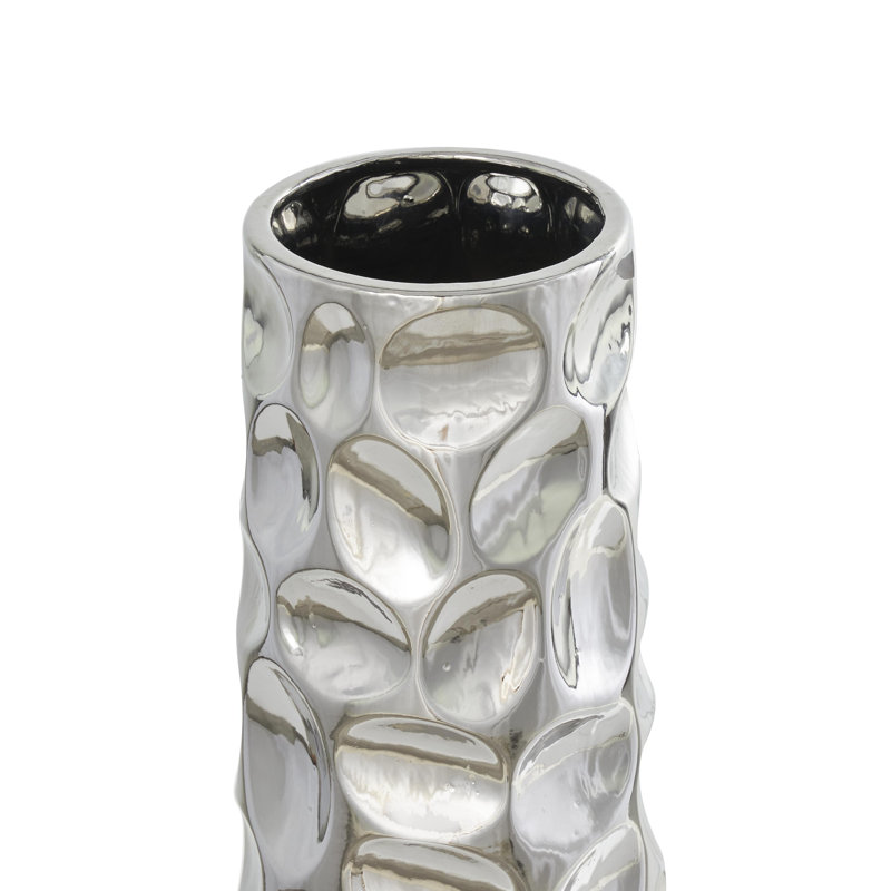 Hazen Ceramic Floor Vase, Silver