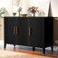 Armoire de rangement à trois portes avec poignées en métal, idéale pour les couloirs, les entrées, les salons et les salles d'étude