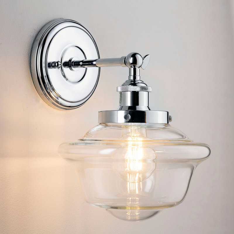 Sille Dimmable LED Bath Sconce, Polished Chrome, Clear