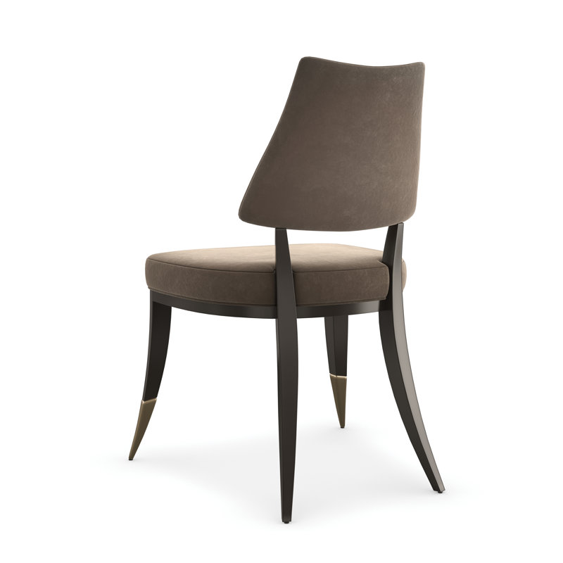 Caress Velvet Side Chair in Smoky Taupe
