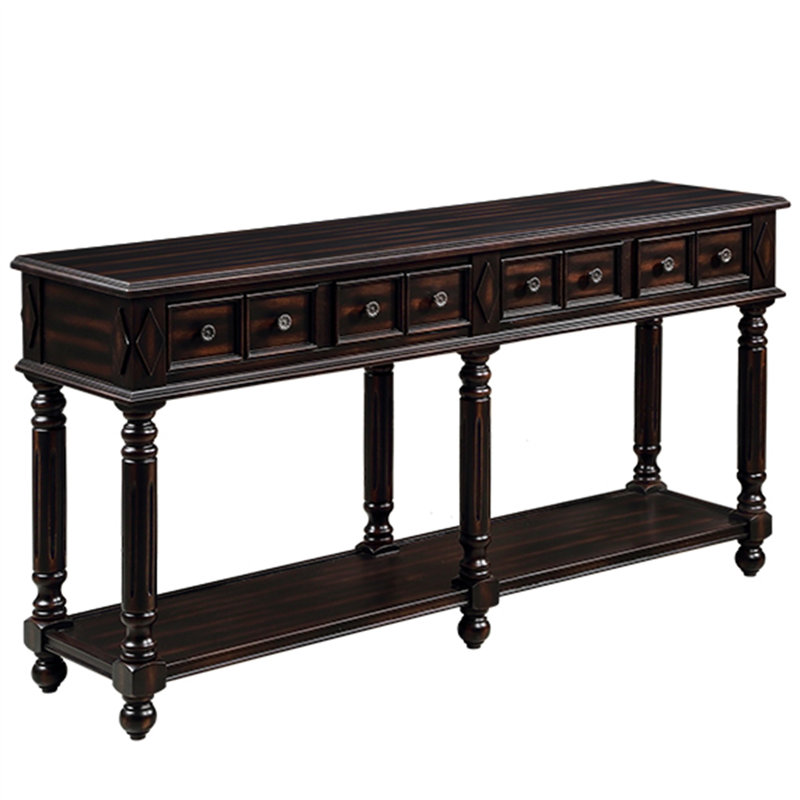 Milas 58'' Console Table, Distressed Black