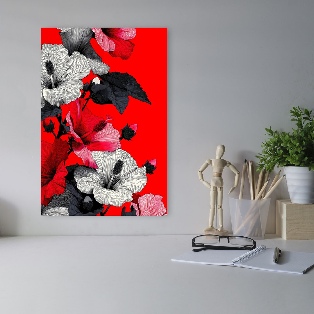 Vibrant Tropical Hibiscus Bold Modern Vibrant Hibiscus Flower Nature Wall Art Print
