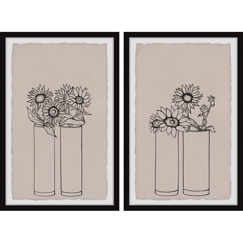 Clear Round Vases by Parvez Taj - 2 Piece Single Picture Frame Painting Set, 61" H x 41" W x 3.81" D