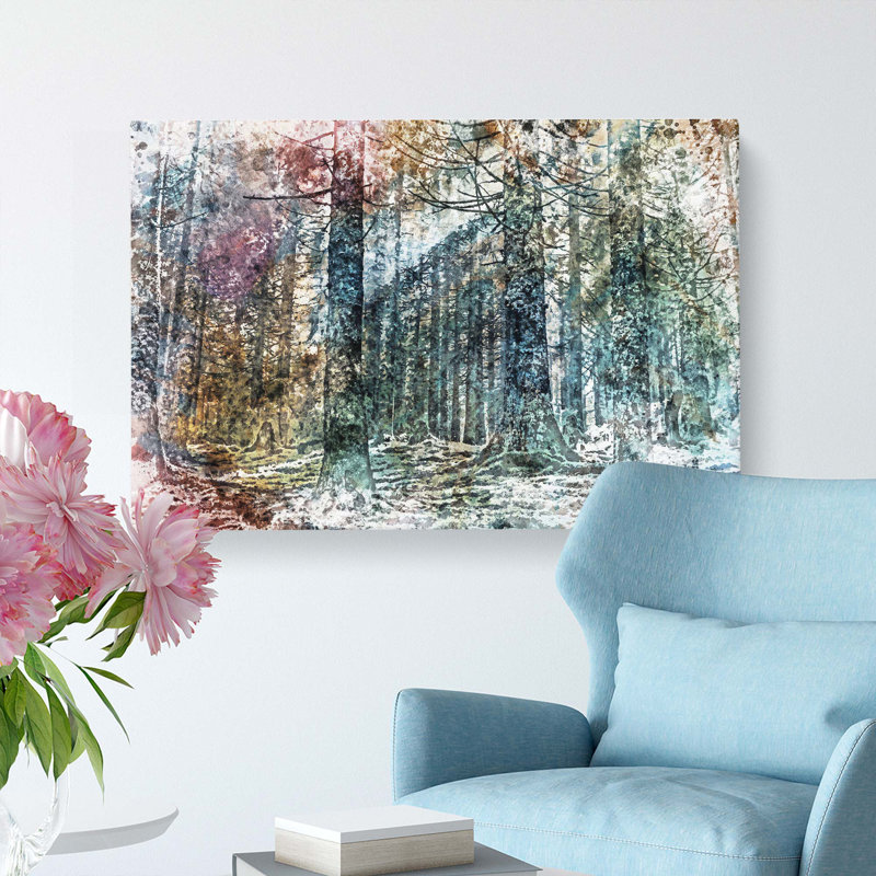 Colourful Forest In Abstract - Wrapped Canvas Painting, 50cm H x 76cm W x 3cm D