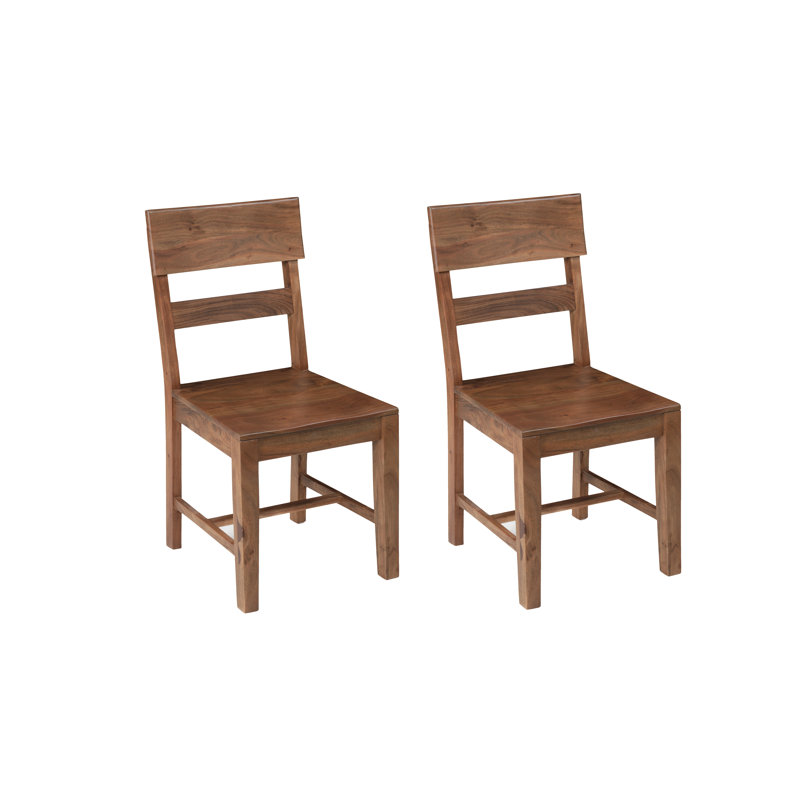  Chaises de salle à manger en bois massif, Brun