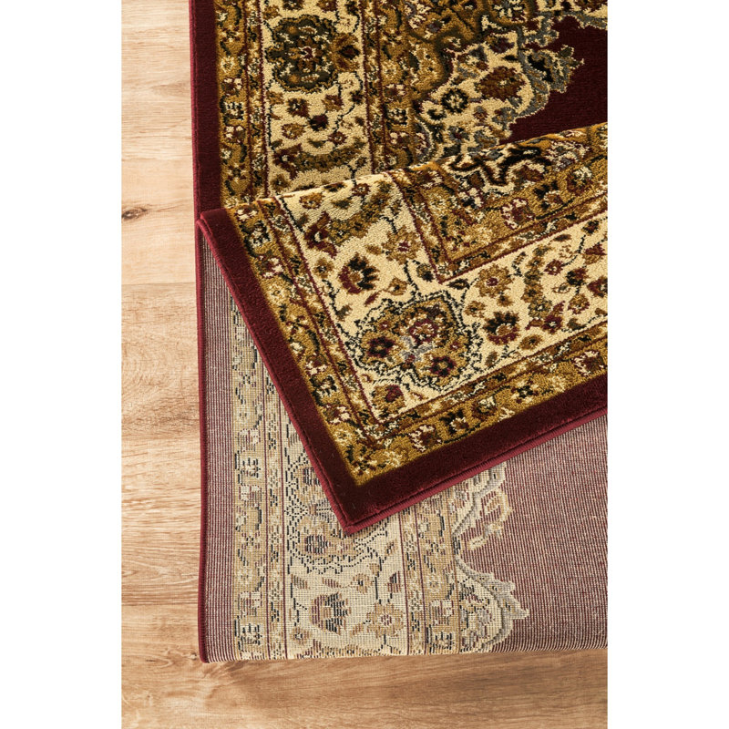 Tapis contemporain d'intérieur, Rouge, Rectangulaire 2 pi x 3 pi