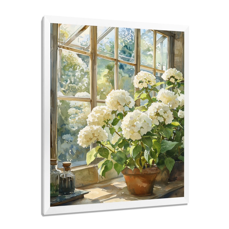 Henrickson - Floral Canvas Art Print, H 20 po x l 12 po, Reproduction encadrée d'une seule photo, Blanc