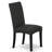 7 Piece Modern Dining Table Set Consist of a Rectangle Wooden Table and 6 Black Color Linen Fabric Upholstered Chairs, Black-592215822-592215823