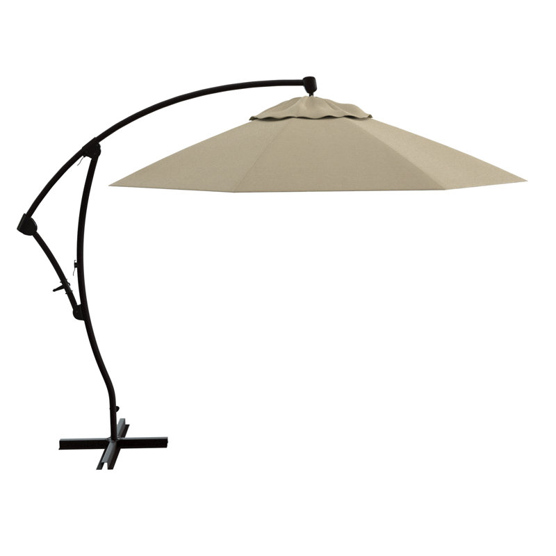 Parasol en porte-à-faux octogonal 9 pi Jiles, Performance champagne
