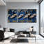Plantes et fleurs, arche gothique avec fleurs de cerisier, ensemble de 3 impressions sur toile-104264147