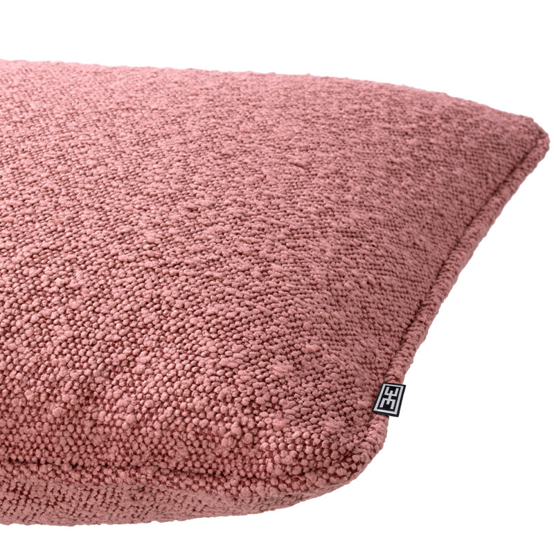 Square Pillow Cover & Insert, 19.69"H x 19.69"W, Boucle Rose