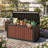 100 Gallon Resin Deck Box, Cognac Walnut Wood‑Look Polypropylene Outdoor Storage Box