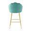 Chaise de bar en forme de coquillage, pieds de chaise en métal, convient pour un café, un bar, un restaurant, ensemble de 2-568501602