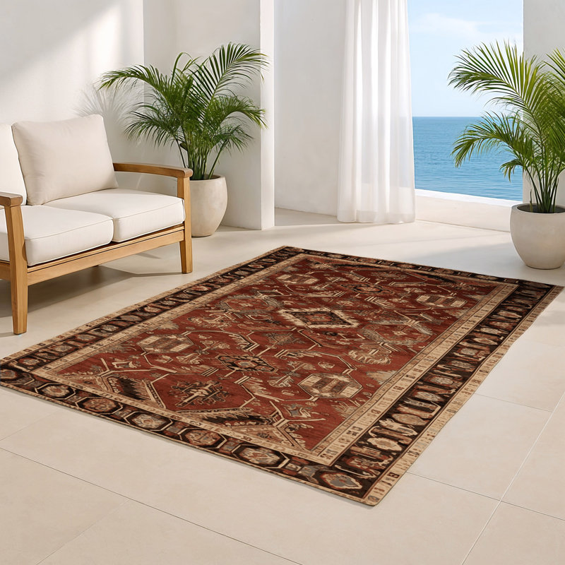 Tapis turc intérieur et extérieur brun, Rectangulaire 8 pi x 10 pi