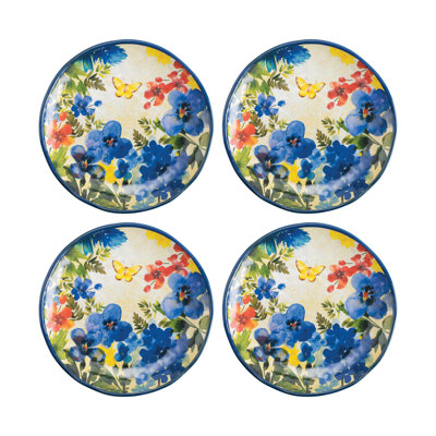12-Piece Butterfly Floral 6" Melamine Plate