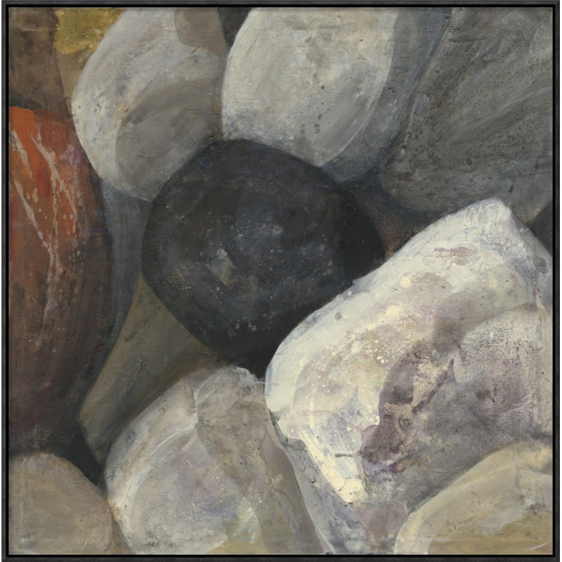 " Black Rock " by Albena Hristova, 18" H x 18" W, Wrapped Canvas, No Mat