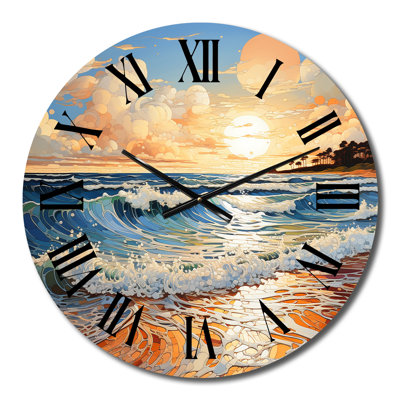 Photo de plage Sunkissed Sands III - Horloge murale nautique et plage