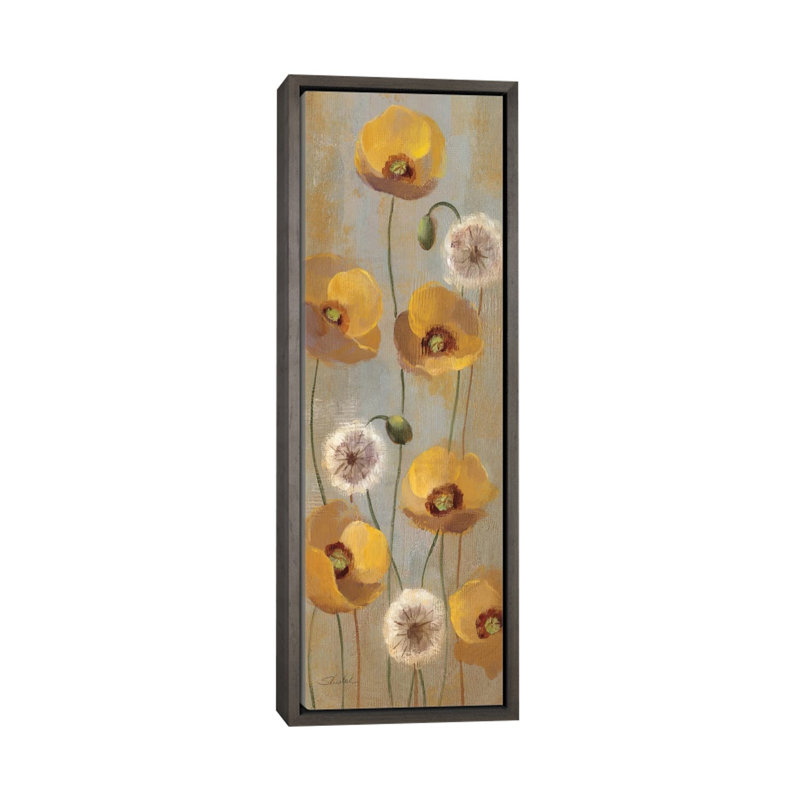 «Spring Poppies II» par Silvia Vassileva, reproduction d'art sur toile, Toile encadrée de bois rustique foncé