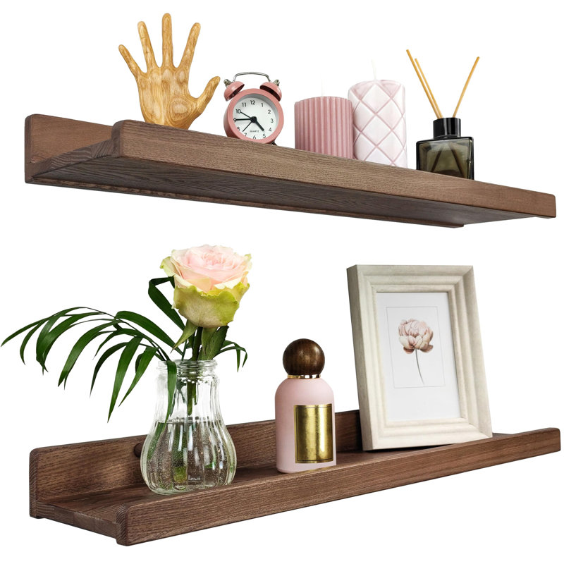 Dabo 2 Piece Floating Shelf, Brown, 13.60cm H x 60.90cm W x 5.60cm D