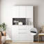 Armoire garde-manger de 74 po avec station de charge, buffet autoportant avec tiroirs, garde-manger moderne avec support à micro-ondes pour cuisine, salon, salle à manger