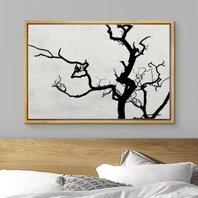 " Tree Silhouette & Gray Background "