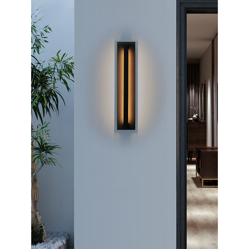 Black Modern Outdoor Led Wall Sconce, 23" H x 4.8" W x 2.25" D