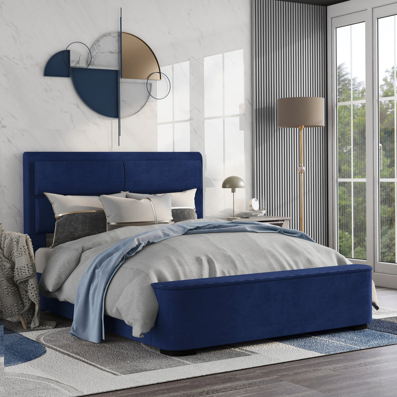 Demicah Upholstered Standard Bed, Queen, Gray