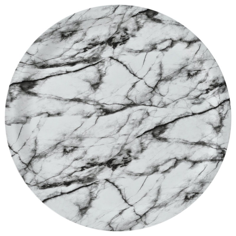Veinedge Concrete Top End Table, White Marble