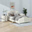 Ensemble de chambre à coucher 3 pièces avec lit plateforme tapissier en velours et 2 tables de chevet à trois tiroirs-721203103-721203044